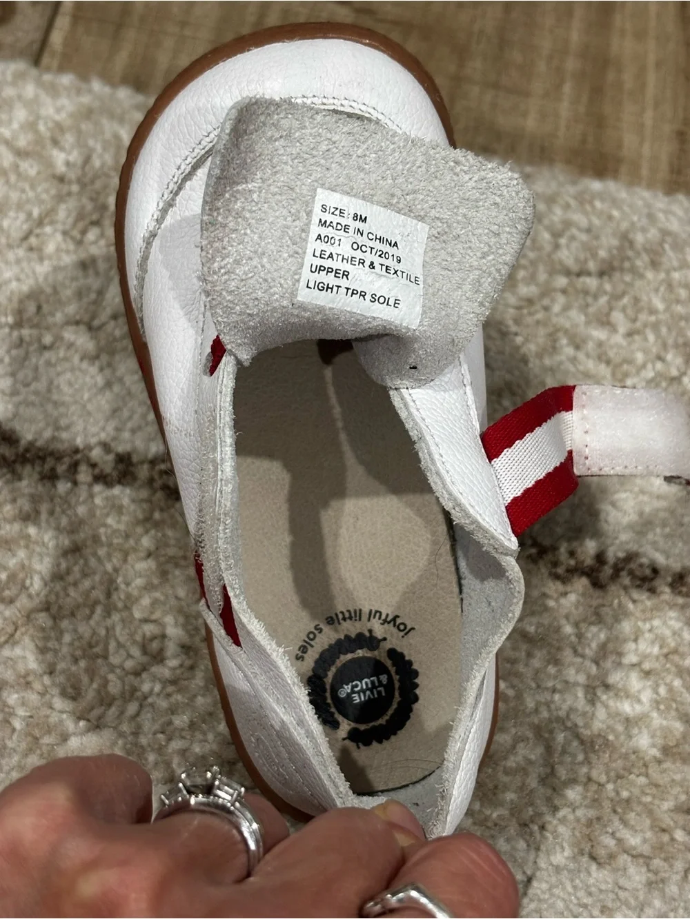 Livie & Luca White and Red Mary Jane Sneakers